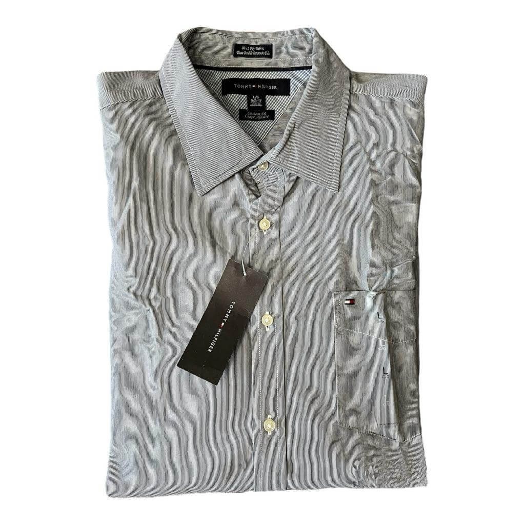 Camisa gris rayas verticales - Estilo Exclusivo