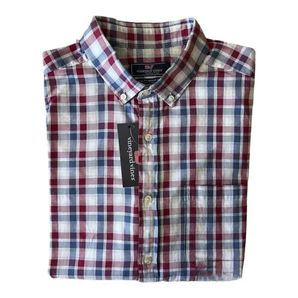 Camisa cuadros azul y rojo Vineyard Vines.